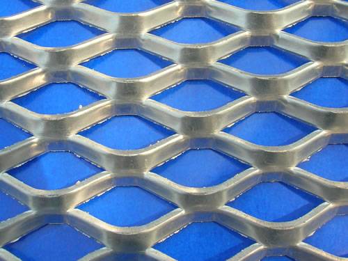 Mentex expanded metal sheet with diamond holes.